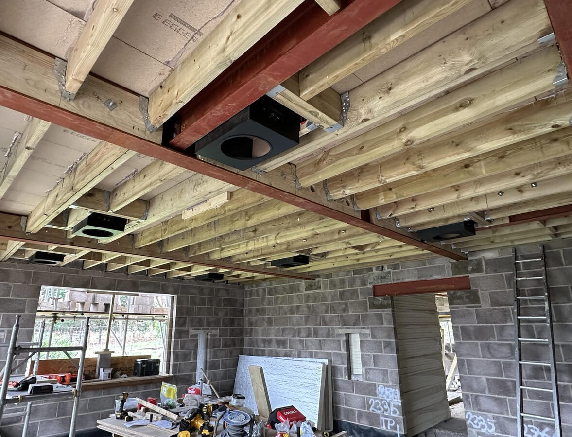 Steel beams to support home cinema