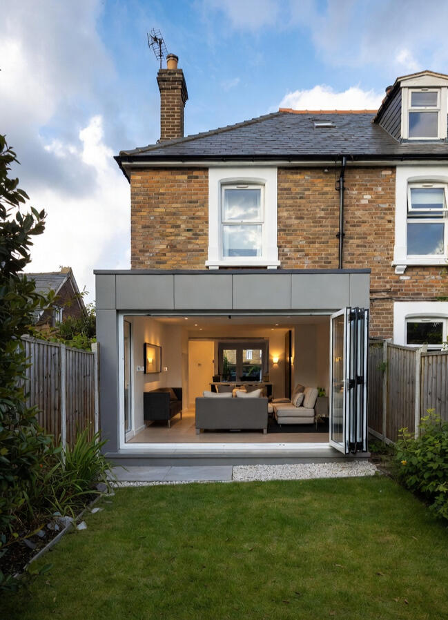 Open plan living with bifold doors